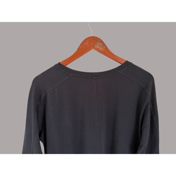 Eileen Fisher Black Organic Cotton Blend Relaxed Fit Dress With 3/4 Sleeves & Si - Picture 5 of 8